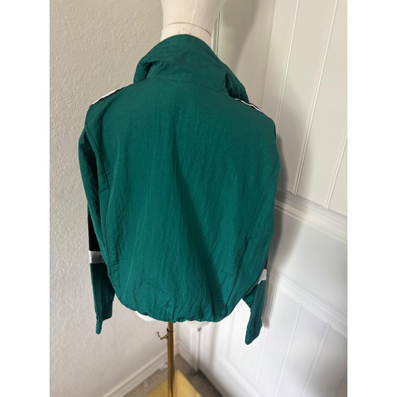BCBGeneration Pullover Jacket Windbreaker Green White Stripe‎ Size L - Picture 4 of 6
